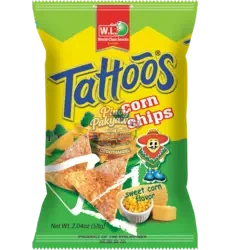 W.L. - Tattoos Corn Chips Sweet Corn Flavor x 30g